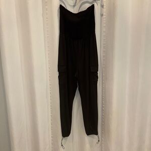 Sleek Black Strapless Jumpsuit with Tapered Legs